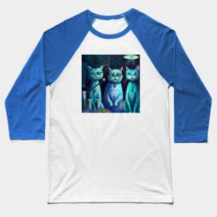 Three Scientific Blue Cats Attempt to Prove Their Hypothesis Baseball T-Shirt